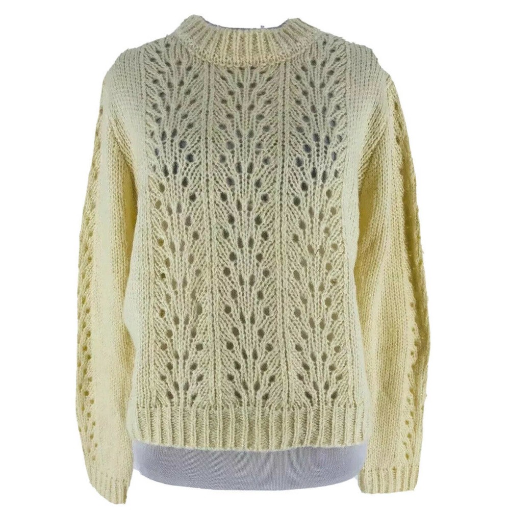 Woven Heart Women's Ivory Open Stitch Pullover Sweater Size Large NEW